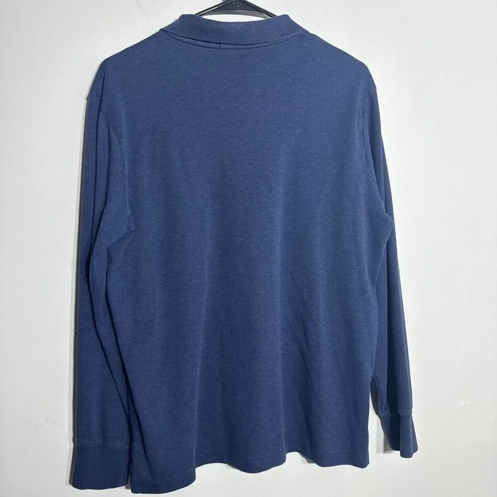 Ralph Lauren Polo Navy Blue long sleeve shirt - Medium Soft Cotton Old Money